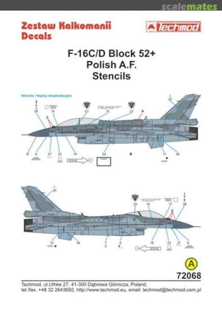 Boxart F-16 C/D Block 52+ stencils 72068 Techmod Boxart F-16 C/D Block 52+ stencils 72068 Techmod