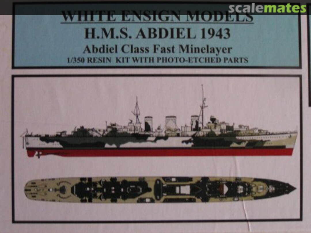 Boxart H.M.S. Abdiel 1943 K 3565 White Ensign Models