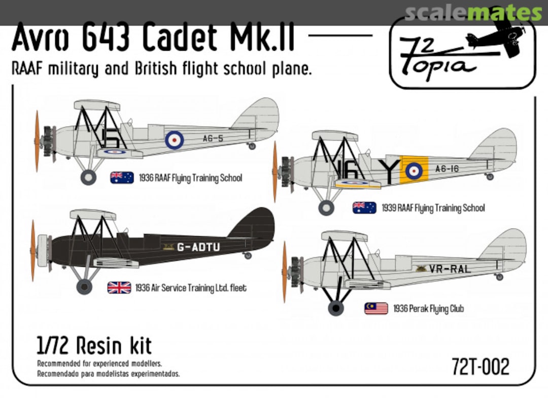 Boxart Avro 643 Cadet Mk.II 72T-002 72topia Boxart Avro 643 Cadet Mk.II 72T-002 72topia