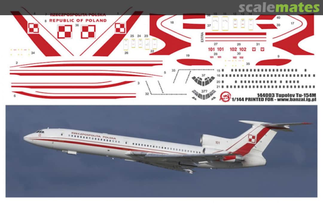 Boxart Tupolev Tu-154M 144003 Banzai Boxart Tupolev Tu-154M 144003 Banzai