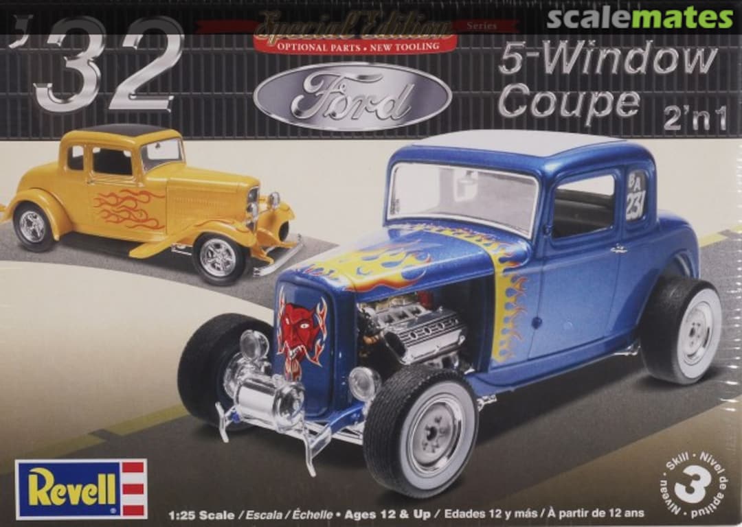 Boxart '32 Ford 5-Window Coupe 2 'n 1 85-4228 Revell Boxart '32 Ford 5-Window Coupe 2 'n 1 85-4228 Revell