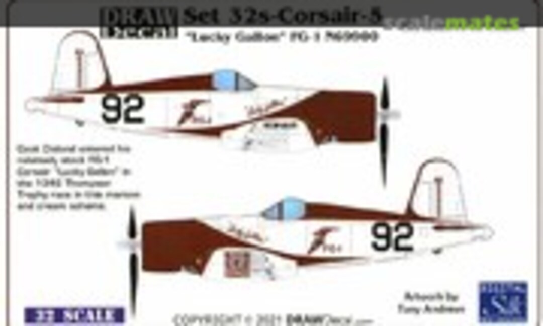 1:32 "Lucky Gallon" FG-1 N69900 (Draw Decal 32s-Corsair-5)