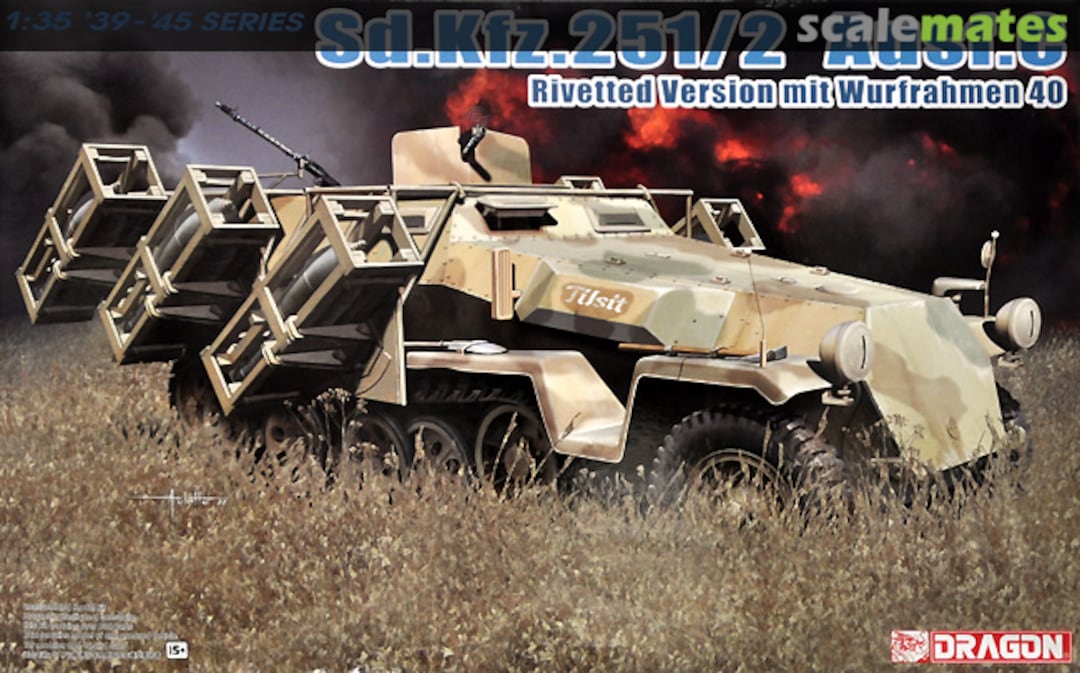 Boxart Sd.Kfz. 251/2 Ausf. C Rivetted Version mit Wurfrahmen 40 6966 Dragon Boxart Sd.Kfz. 251/2 Ausf. C Rivetted Version mit Wurfrahmen 40 6966 Dragon