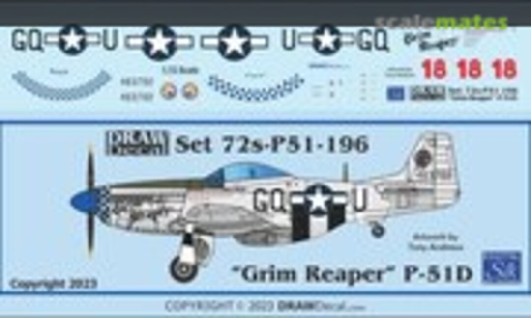 1:72 “Grim Reaper” P-51D (Draw Decal 72-P51-196) 72-P51-196