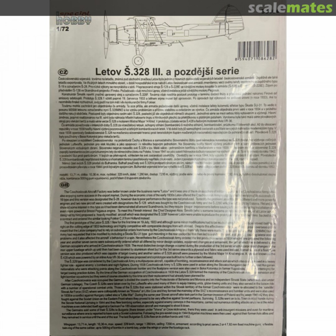 Boxart Simple Set Letov Š.328 (III. série) SS004 Special Hobby Boxart Simple Set Letov Š.328 (III. série) SS004 Special Hobby