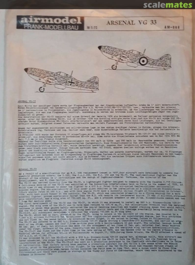 Boxart Arsenal VG-33 AM-066 Airmodel Boxart Arsenal VG-33 AM-066 Airmodel