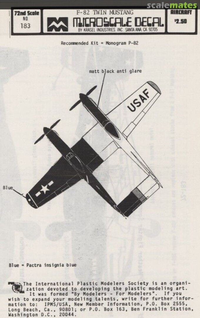 Boxart F-82 Twin Mustang 72-183 Microscale Boxart F-82 Twin Mustang 72-183 Microscale