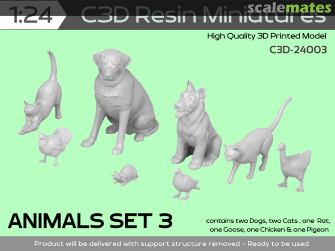 Boxart Animals Set 3 C3D-24003 C3D Resin Miniatures