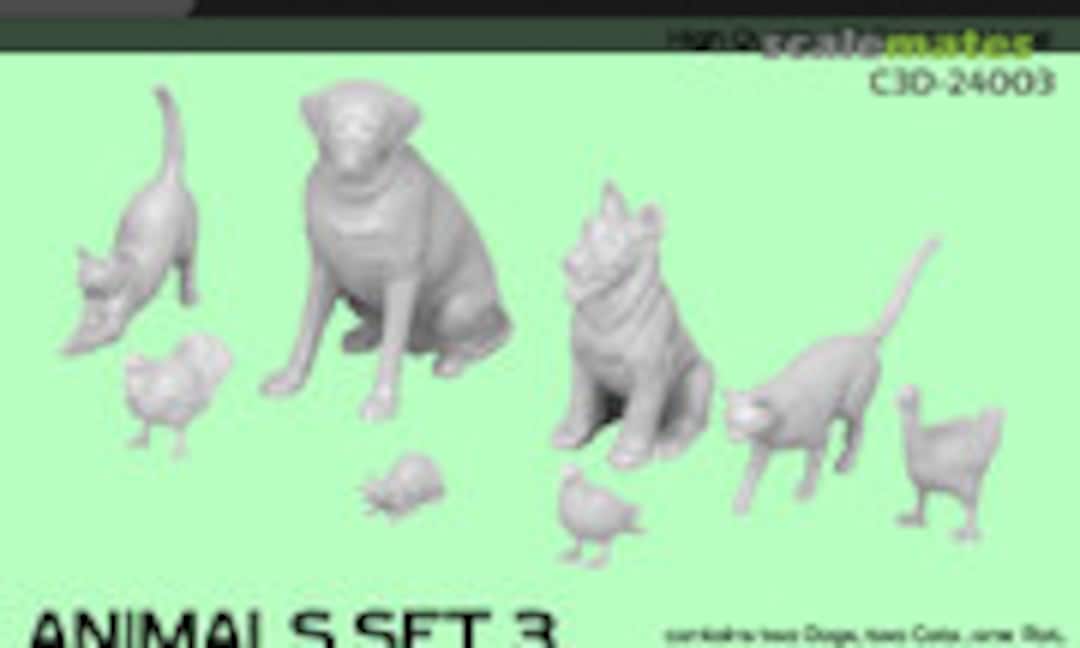 1:24 Animals Set 3 (C3D Resin Miniatures C3D-24003) C3D-24003