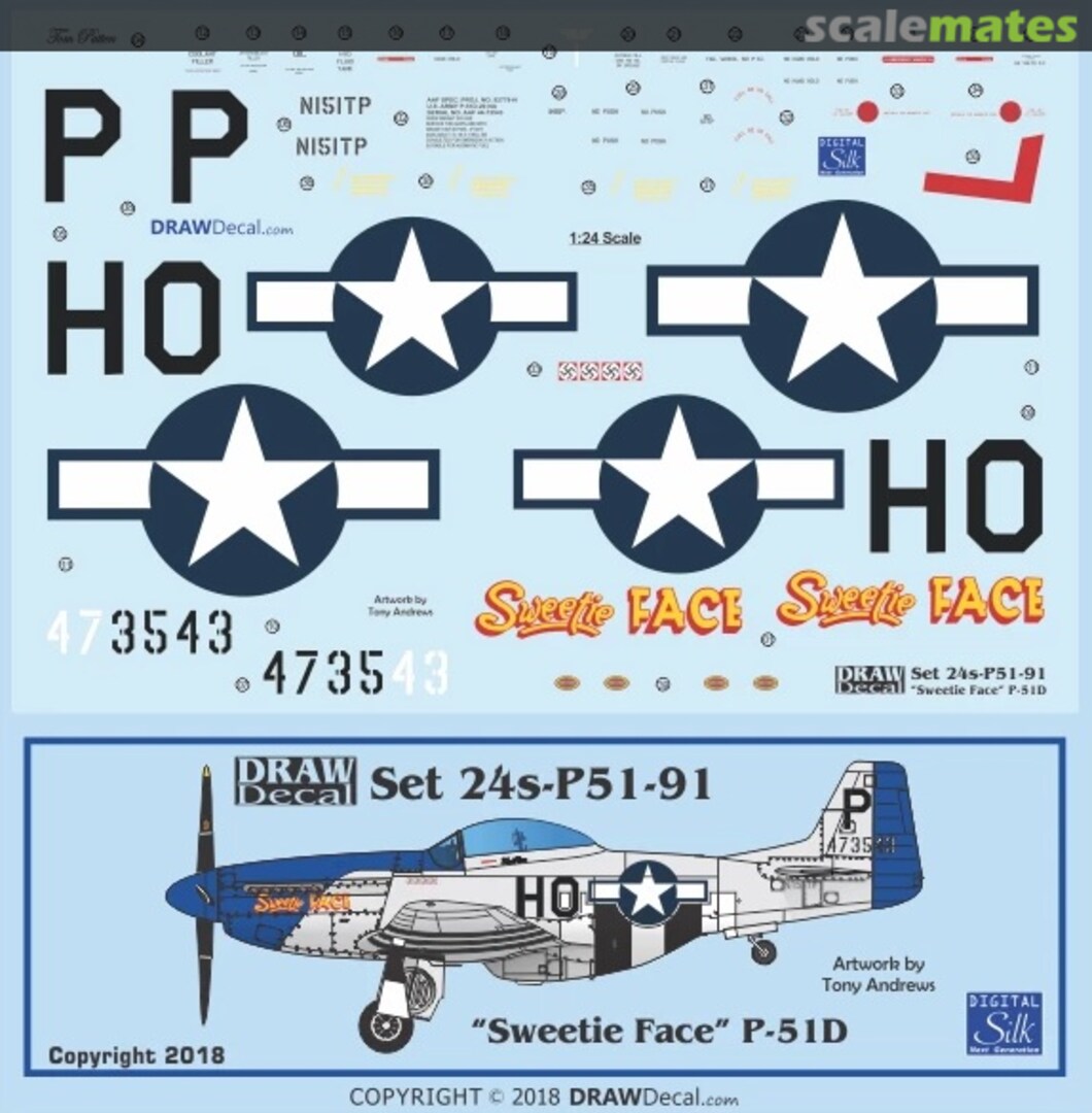 Boxart “Sweetie Face” P-51D 24-P51-91 Draw Decal Boxart “Sweetie Face” P-51D 24-P51-91 Draw Decal