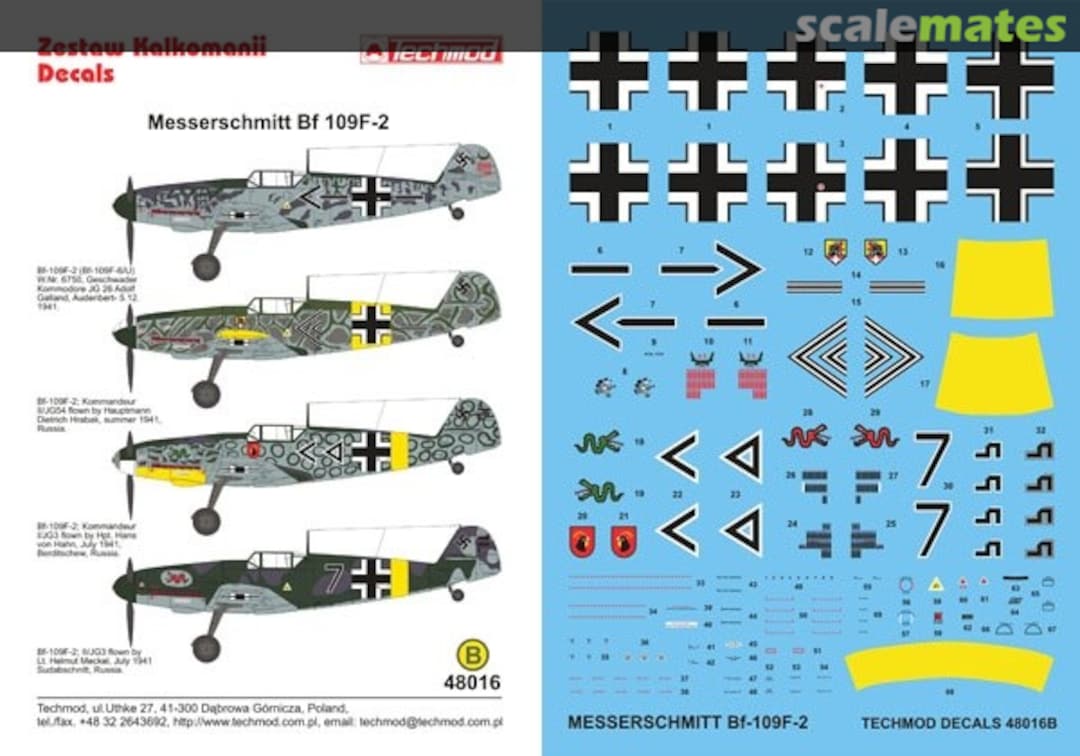 Boxart Messerschmitt Bf 109F-2 48016 Techmod Boxart Messerschmitt Bf 109F-2 48016 Techmod
