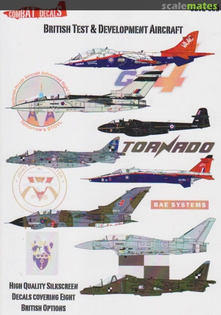 Boxart British Test & Development Aircraft CD72-005 Combat Decals Boxart British Test & Development Aircraft CD72-005 Combat Decals
