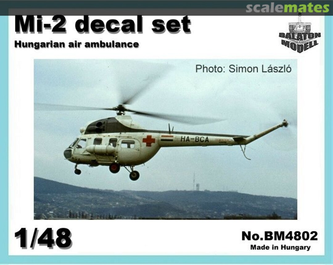 Boxart Mil Mi-2 "Hungarian Air Ambulance" early paint scheme BM4802 Balaton Modell