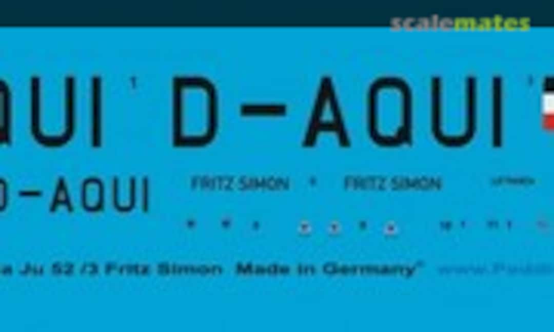 1:200 Ju52/3m Fritz Simon (Peddinghaus-Decals 200 3474) 200 3474