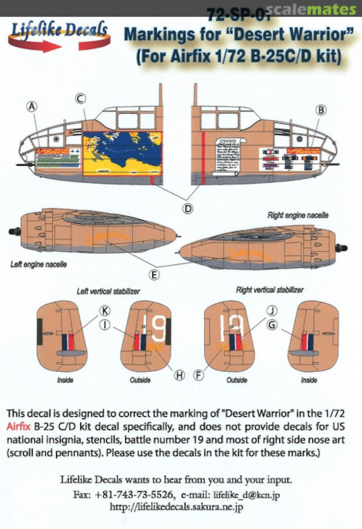 Boxart B-25 Desert Warrior 72-SP-01 Lifelike Decals Boxart B-25 Desert Warrior 72-SP-01 Lifelike Decals