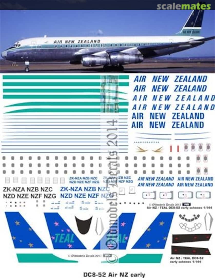 Boxart Air NZ DC8-52 early schemes OMD1231 Oldmodels Decals Boxart Air NZ DC8-52 early schemes OMD1231 Oldmodels Decals
