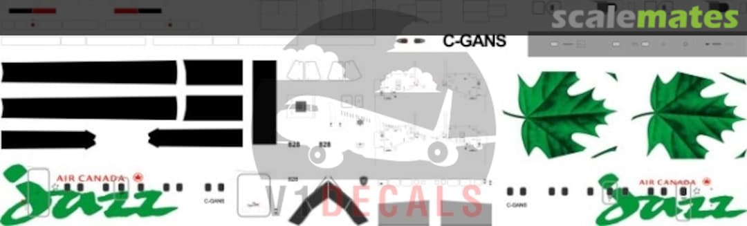 Boxart Air Canada Jazz DeHavilland Dash 8-100 V1D0055-72 V1 Decals