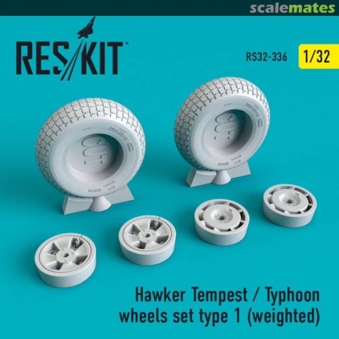 Boxart Hawker Tempest/Typhoon wheels set type 1 (weighted) RS32-0336 ResKit