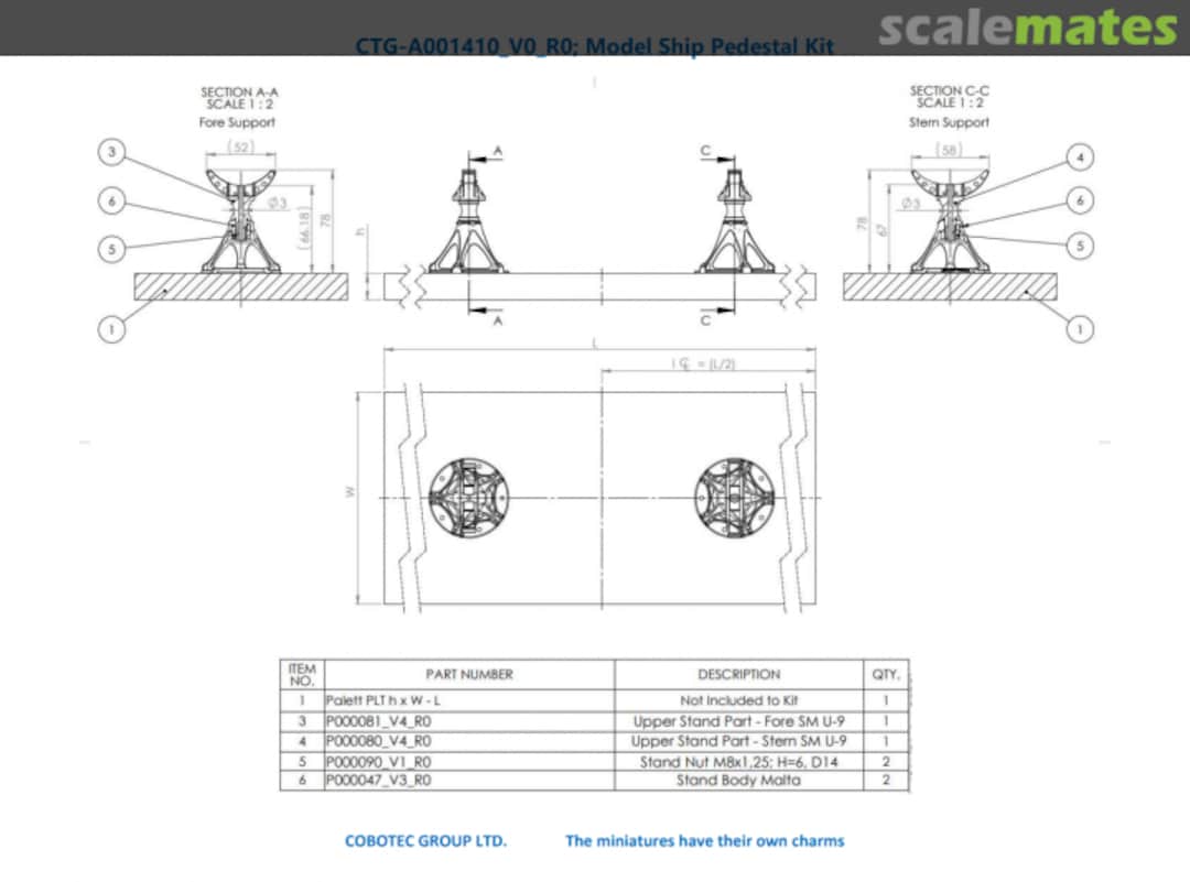 Contents Ship Model Stand Kit for Submarine U9 Class CTG-A001410_V0_R0 COBOTEC GROUP LTD. Contents Ship Model Stand Kit for Submarine U9 Class CTG-A001410_V0_R0 COBOTEC GROUP LTD.