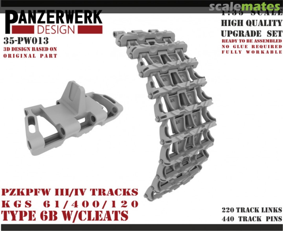Boxart Panzer III/IV Type 6B Tracks w/cleats 35PW-013 Panzerwerk design Boxart Panzer III/IV Type 6B Tracks w/cleats 35PW-013 Panzerwerk design