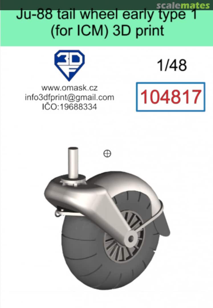 Boxart Ju 88 tail wheel early type 1 104817 3DF Print Boxart Ju 88 tail wheel early type 1 104817 3DF Print