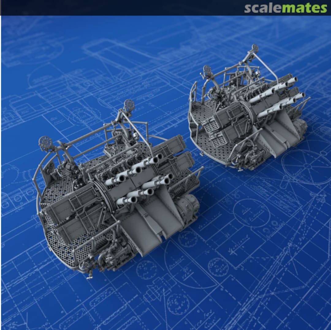 Boxart 2-pdr Octuple Pom Poms (4cm/39) QF MKVIII on ‘M’ (MKV) Mount MM1017P Micro Master Boxart 2-pdr Octuple Pom Poms (4cm/39) QF MKVIII on ‘M’ (MKV) Mount MM1017P Micro Master