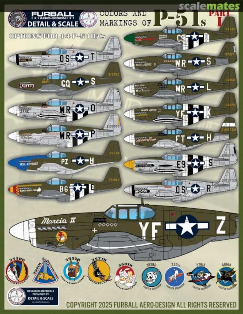 Boxart Colors and Markings of P-51’s part I F/D&S-4834 Furball Aero-Design