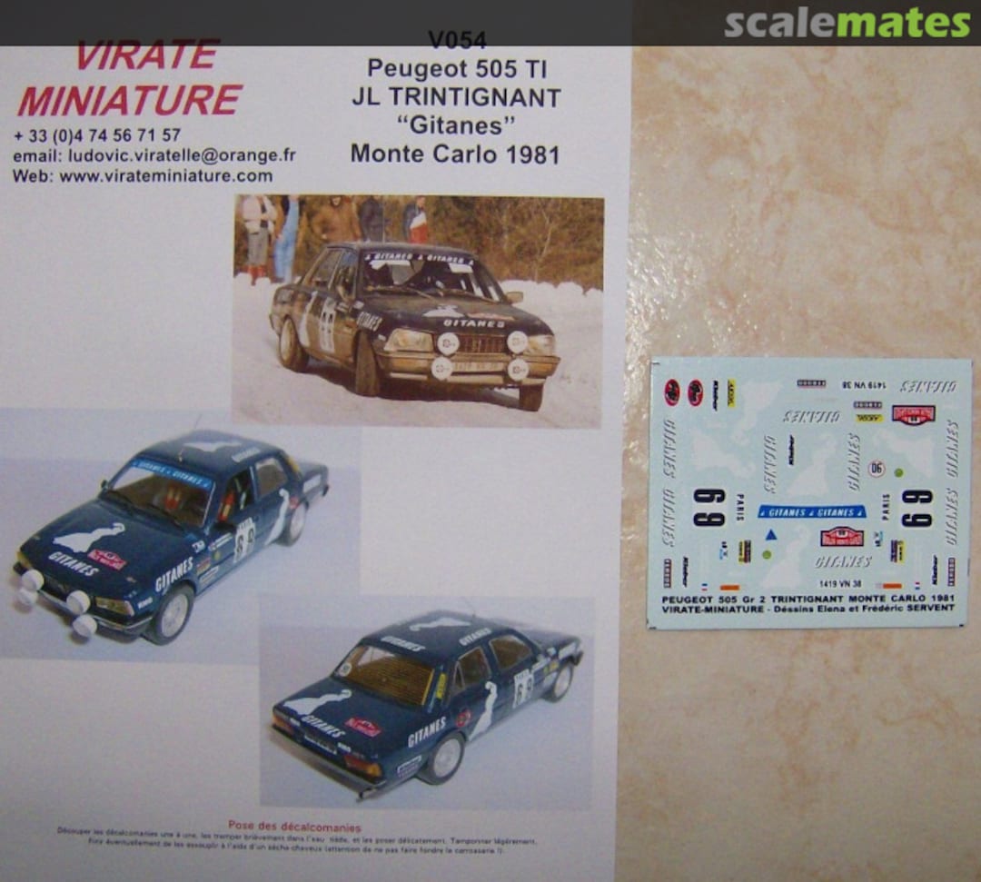 Boxart Peugeot 505 (1419 VA 38) "GITANES" V054 Virate Miniature Boxart Peugeot 505 (1419 VA 38) "GITANES" V054 Virate Miniature
