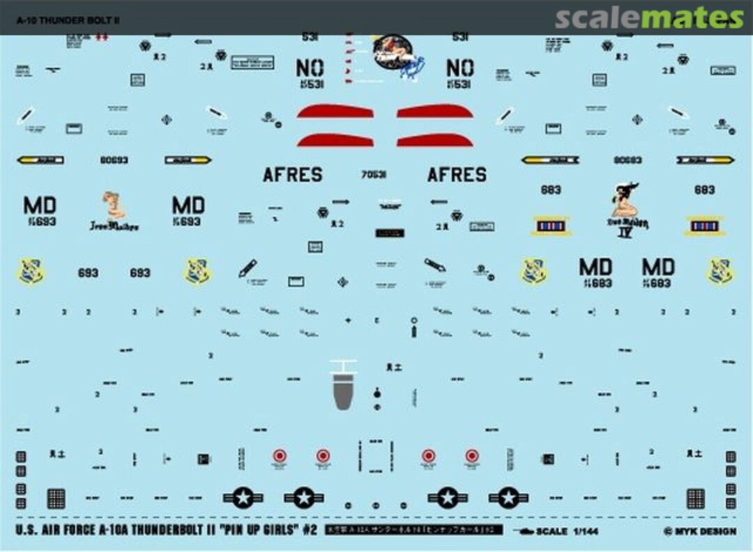 Boxart USAF A-10A Thunderbolt II Pinup Girl #2 A-546 MYK Design Boxart USAF A-10A Thunderbolt II Pinup Girl #2 A-546 MYK Design