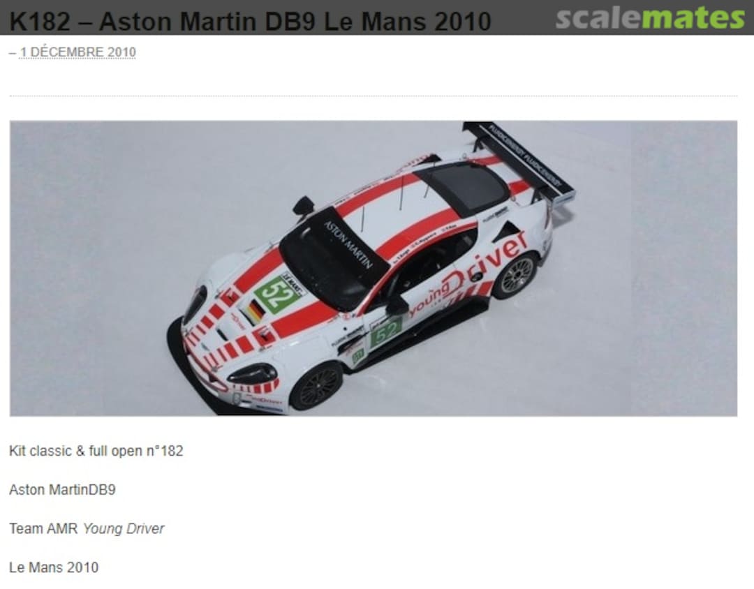 Boxart Aston Martin DB9 Team AMR "Young Driver" K182 Provence Miniatures Automobiles Boxart Aston Martin DB9 Team AMR "Young Driver" K182 Provence Miniatures Automobiles