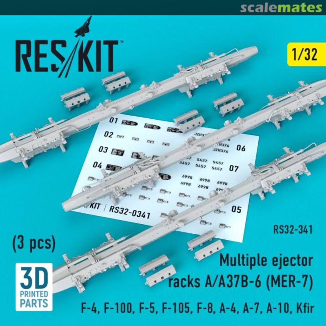 Boxart Multiple ejector racks A/A37B-6 (MER-7) (3 pcs) RS32-0341 ResKit Boxart Multiple ejector racks A/A37B-6 (MER-7) (3 pcs) RS32-0341 ResKit