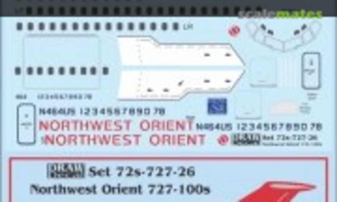 1:72 Northwest Orient 727-100s (Draw Decal 72-727-26) 72-727-26