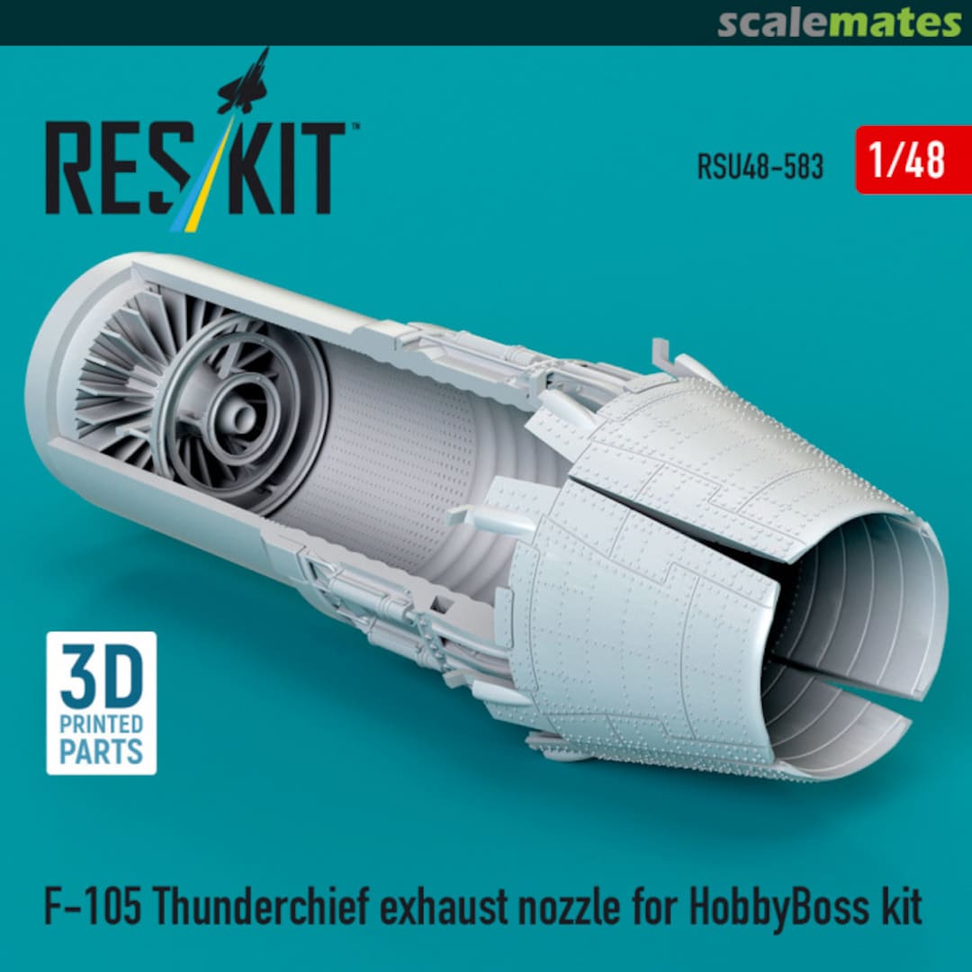 Boxart F-105 Thunderchief - exhaust nozzle (3D Printed) RSU48-0583 ResKit Boxart F-105 Thunderchief - exhaust nozzle (3D Printed) RSU48-0583 ResKit
