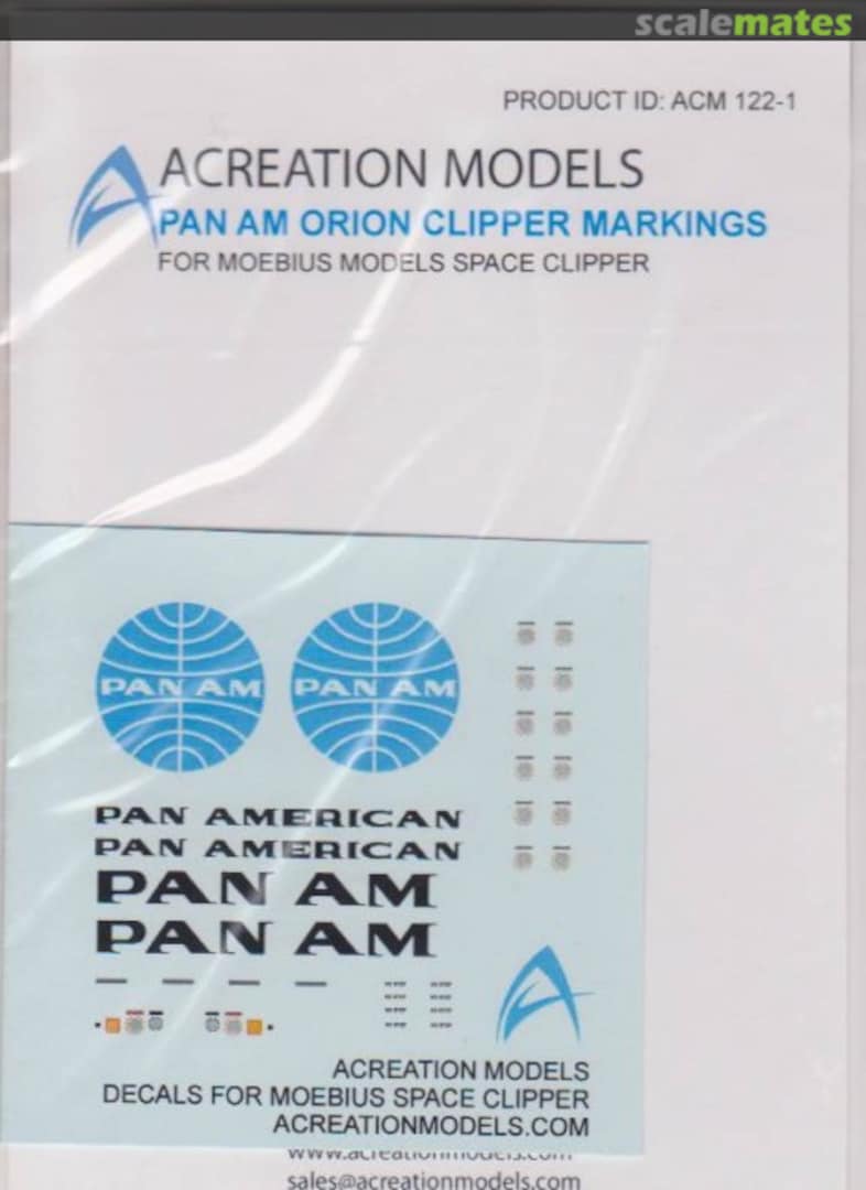 Boxart Pan Am Orion Clipper Markings ACM 122-1 Acreation Models Boxart Pan Am Orion Clipper Markings ACM 122-1 Acreation Models