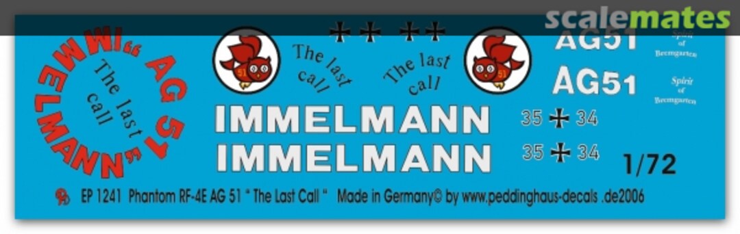Boxart RF-4E Phantom II AG 51 " The Last Call" EP 1241 Peddinghaus-Decals Boxart RF-4E Phantom II AG 51 " The Last Call" EP 1241 Peddinghaus-Decals