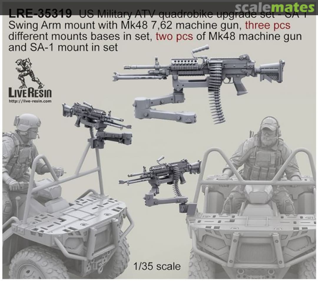 Boxart US Military ATV quadrobike upgrade set - SA 1 Swing Arm mount with Mk48 7,62 machine gun LRE-35319 Live Resin