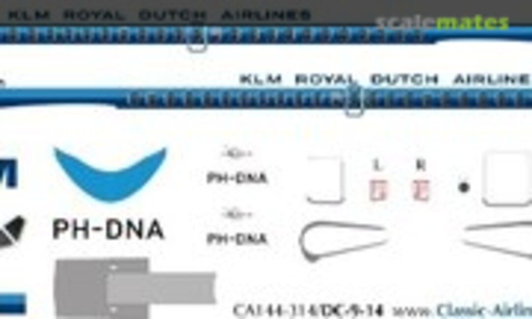 1:144 KLM (white top/tail) DC-9-14 (Classic Airlines CA144-314) CA144-314