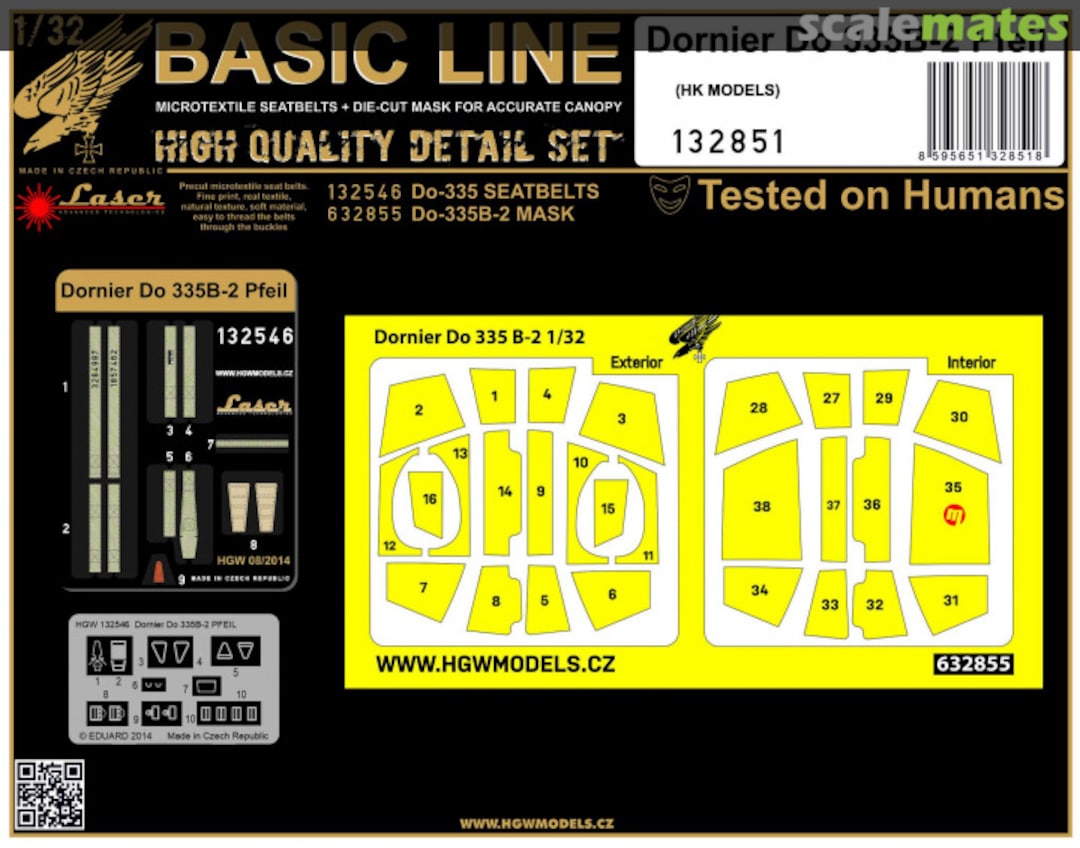Boxart Dornier Do-335B-2 Seatbelts and canopy masks 132851 HGW Models Boxart Dornier Do-335B-2 Seatbelts and canopy masks 132851 HGW Models