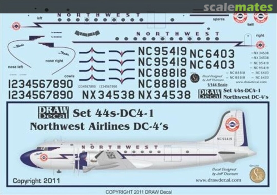 Boxart Northwest Airlines DC-4s 44-DC4-1 Draw Decal