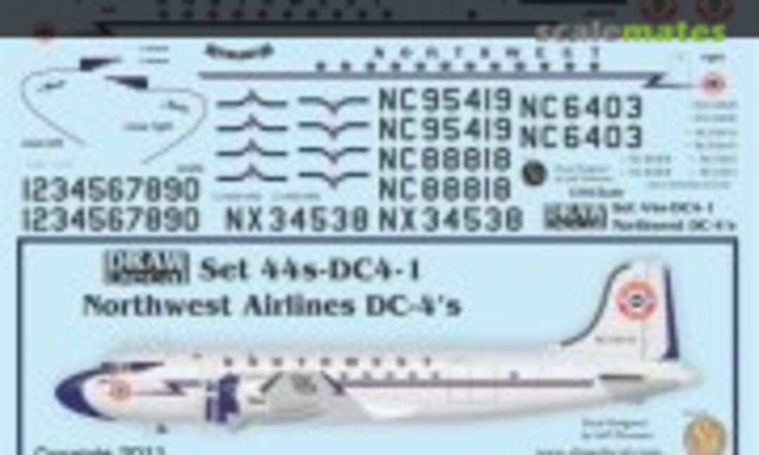 1:144 Northwest Airlines DC-4s (Draw Decal 44-DC4-1) 44-DC4-1