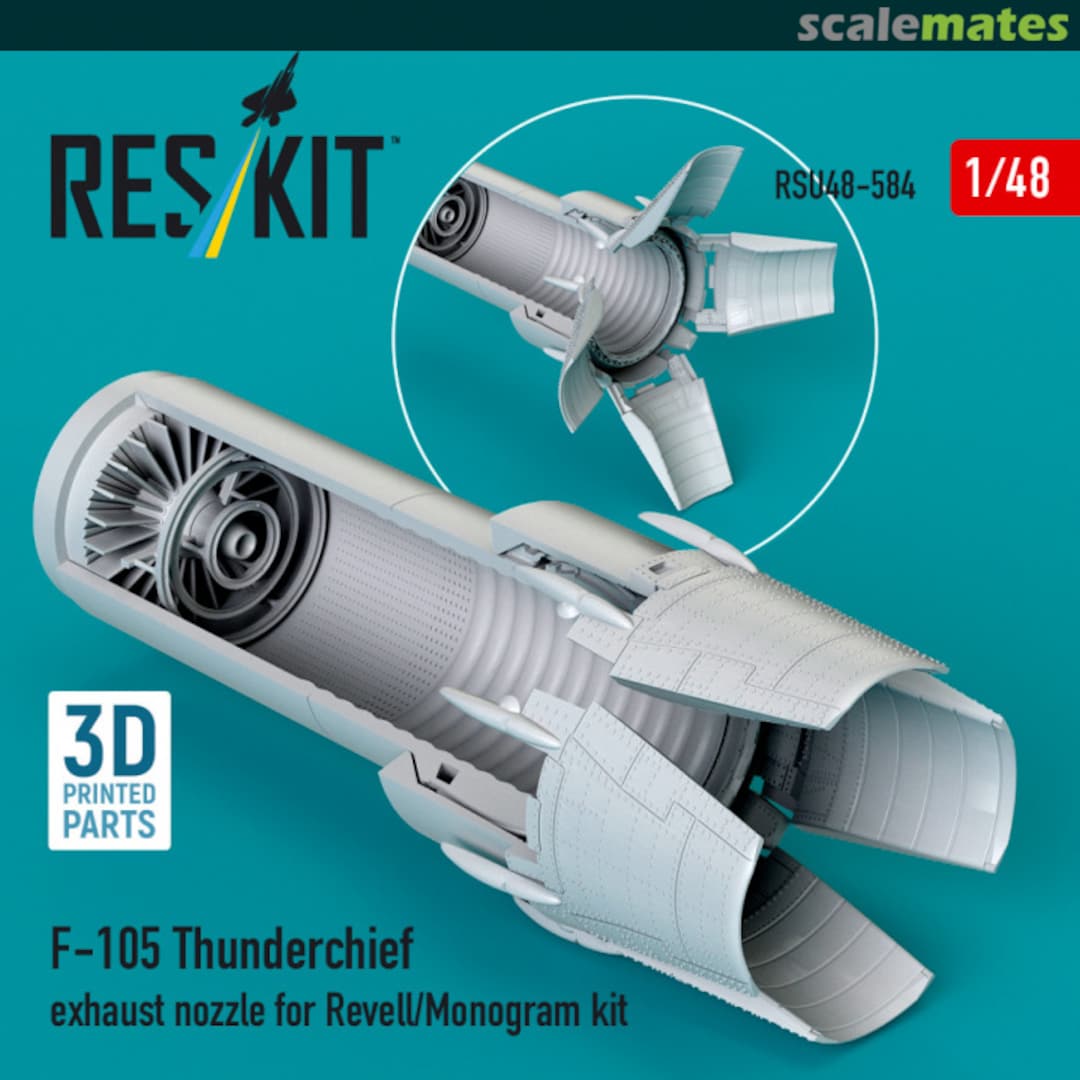Boxart F-105 Thunderchief - exhaust nozzle (3D Printed) RSU48-0584 ResKit Boxart F-105 Thunderchief - exhaust nozzle (3D Printed) RSU48-0584 ResKit