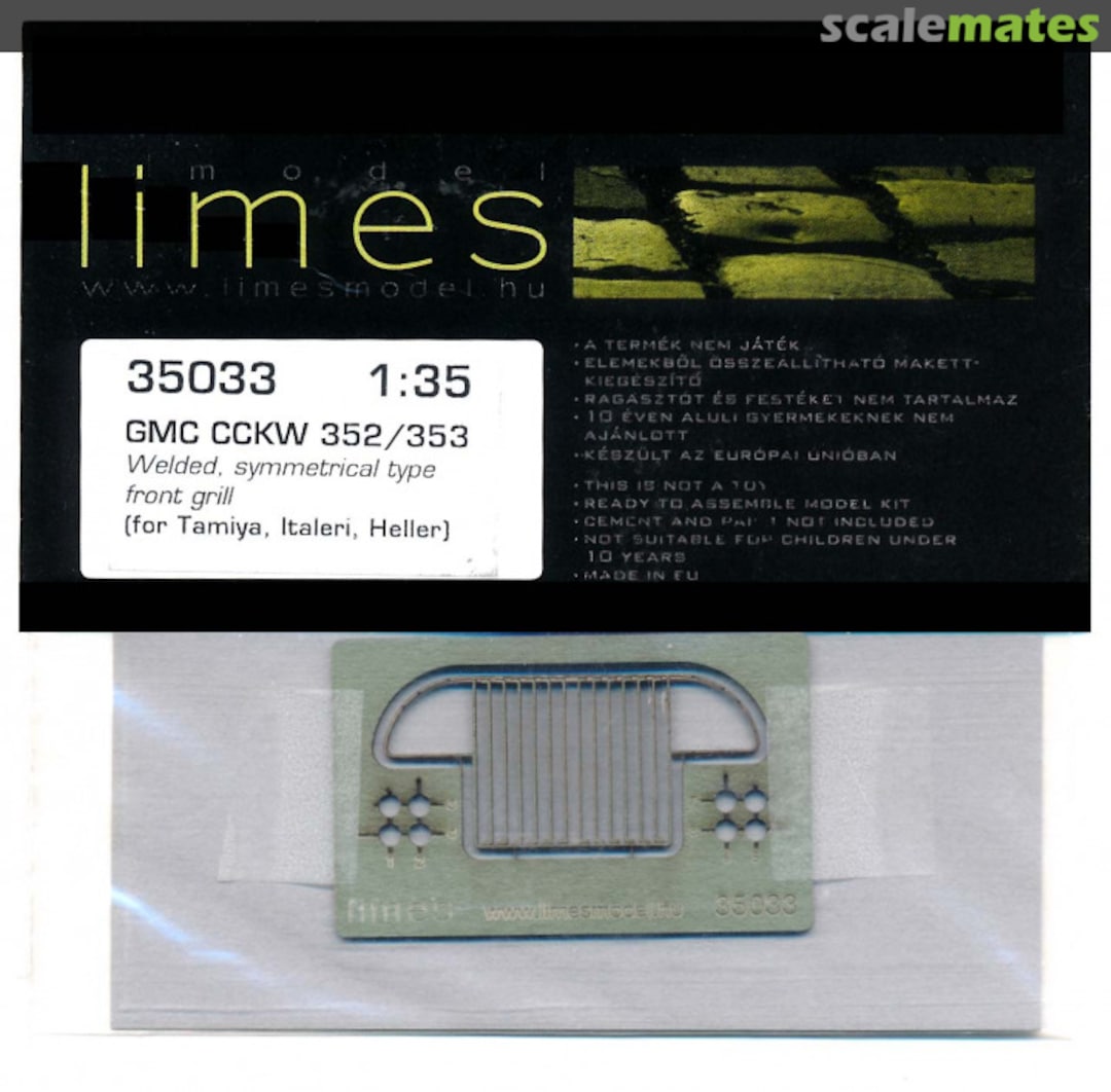 Boxart GMC CCKW 352/353 welded, symmetrical front grill 35033 Limes Model Boxart GMC CCKW 352/353 welded, symmetrical front grill 35033 Limes Model