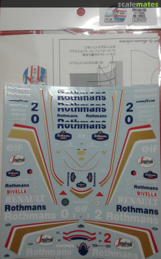 Boxart Williams FW16 & FW16B (for Fujimi) DC-603 Museum collection Boxart Williams FW16 & FW16B (for Fujimi) DC-603 Museum collection