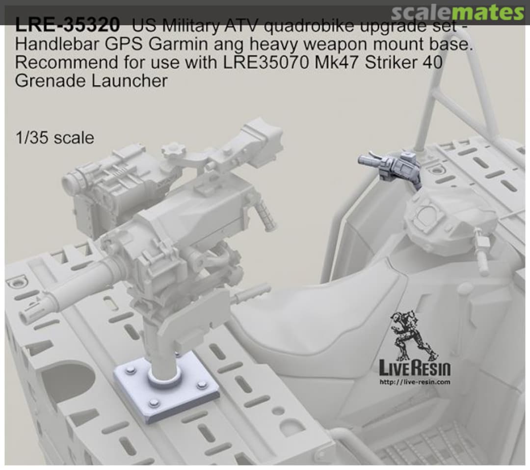 Boxart US Military ATV quadrobike upgrade set - Handlebar GPS Garmin and heavy weapon mount base LRE-35320 Live Resin