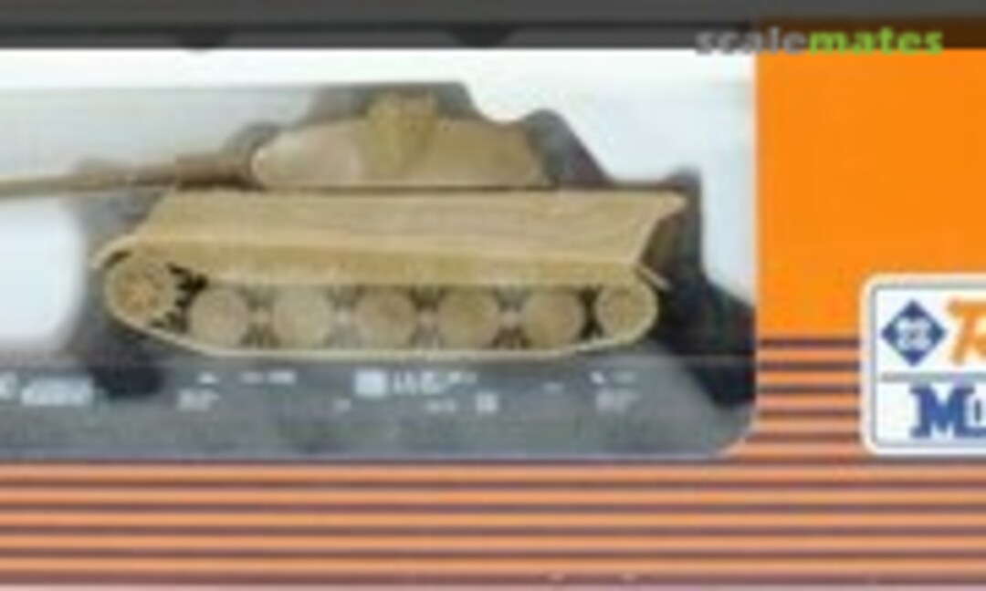 1:87 Samms railroad wagon with Tiger 2 (Roco Minitanks 689)