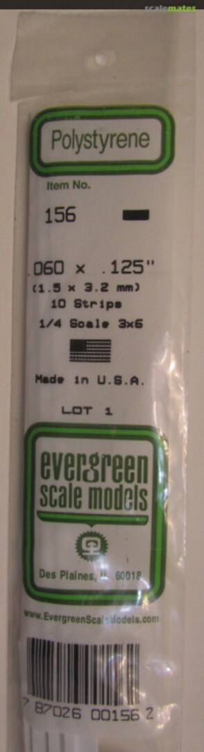 Boxart Polystyrene Strips .060” x .125” 156 Evergreen Scale Models Boxart Polystyrene Strips .060” x .125” 156 Evergreen Scale Models