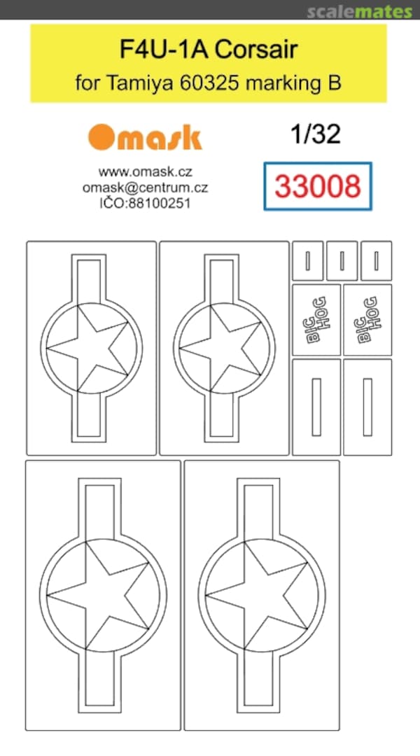 Boxart F4U-1A Corsair mask 33008 Omask Boxart F4U-1A Corsair mask 33008 Omask