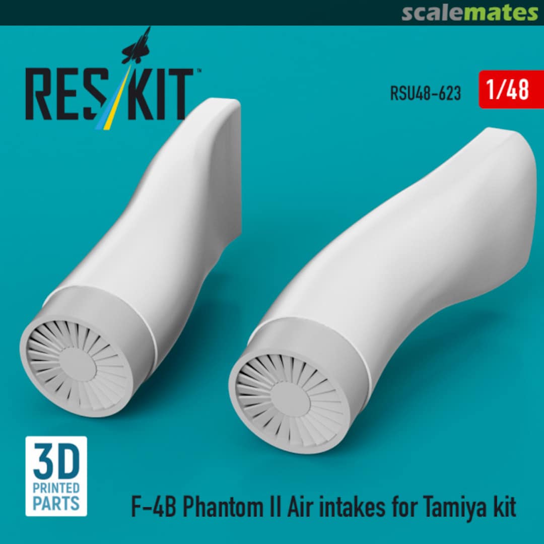Boxart F-4B Phantom II - air intakes (3D Printed) RSU48-0623 ResKit Boxart F-4B Phantom II - air intakes (3D Printed) RSU48-0623 ResKit