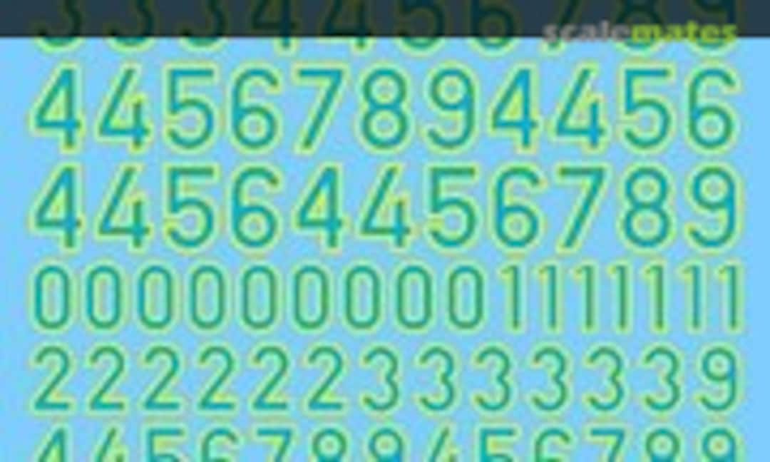 1:35 German turret numbers (blue & yellow) (Archer AR35038BLY) AR35038BLY