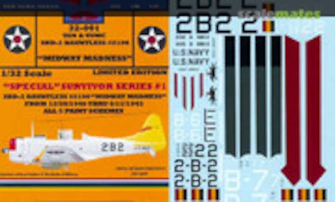 1:32 USN & USMC SBD-2 Dauntless #2106 (Yellow-Wings Decals 32-001) 32-001
